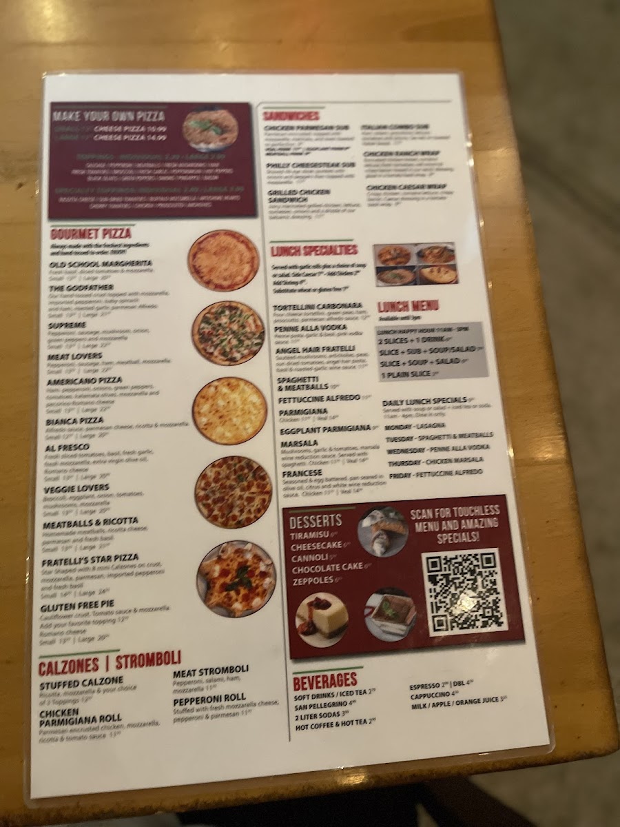 Menu Fratellis Pizza Pasta & Vino-5