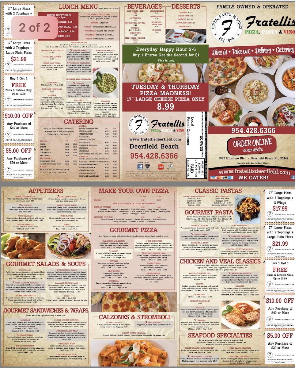 Menu Fratellis Pizza Pasta & Vino-7